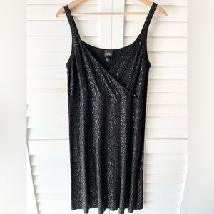 Eileen Fisher Sequin Silk Cotton Blend Black Dress Size Medium
